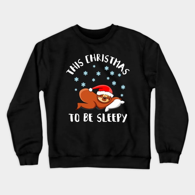 christmas sloth sleepy Crewneck Sweatshirt by osvaldoport76